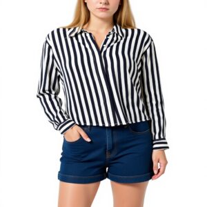 Chemise Femme Caroll 232c-caby Rayures Marine Anthracite