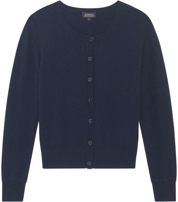 Gilet cachemire Caroll 242K-MCAROLINE marine taille M femme-0