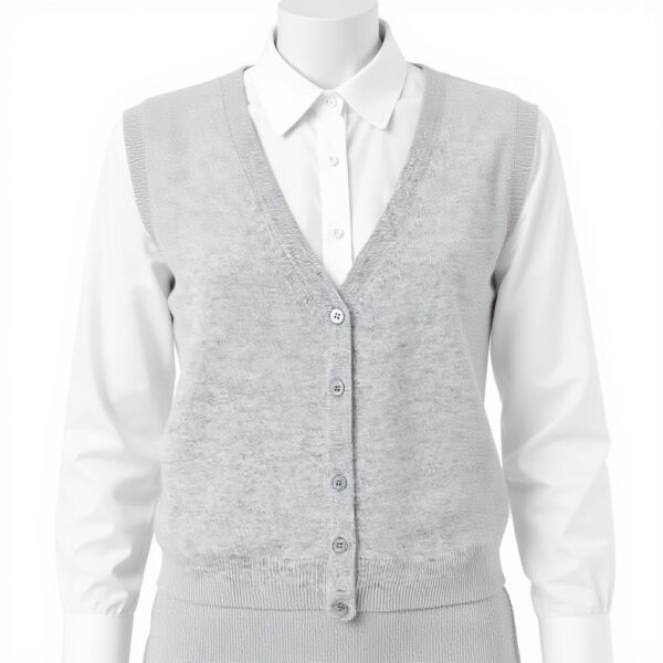 Gilet femme Caroll oversize manches courtes couleur perle