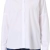 Chemise femme CAROLL 100% coton empiècement blanc-0