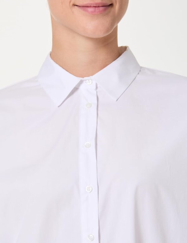 Chemise femme CAROLL 100% coton empiècement blanc-1