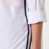 Chemise femme CAROLL 100% coton empiècement blanc-3
