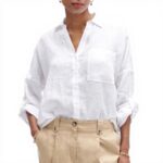 Chemise oversize CAROLL asymétrique femme blanche boutons