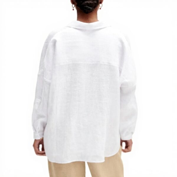 Chemise oversize CAROLL asymétrique femme blanche boutons