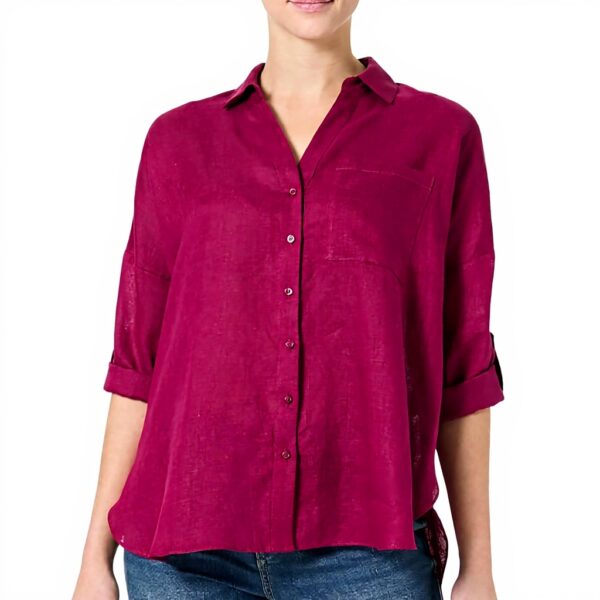 Chemise oversize CAROLL asymétrique lin femme mode