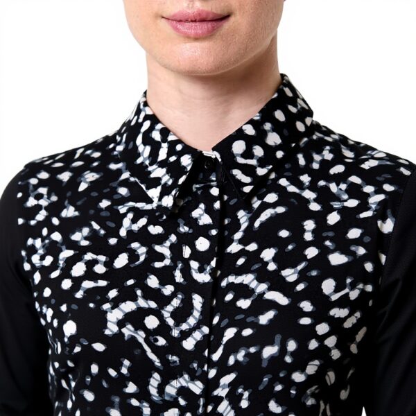 Chemisier Caroll Femme Pois Fonce Tendance Elegant