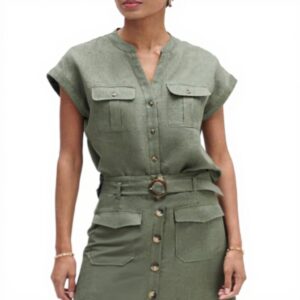 Jupe en lin mi-longue Caroll femme mode vêtements