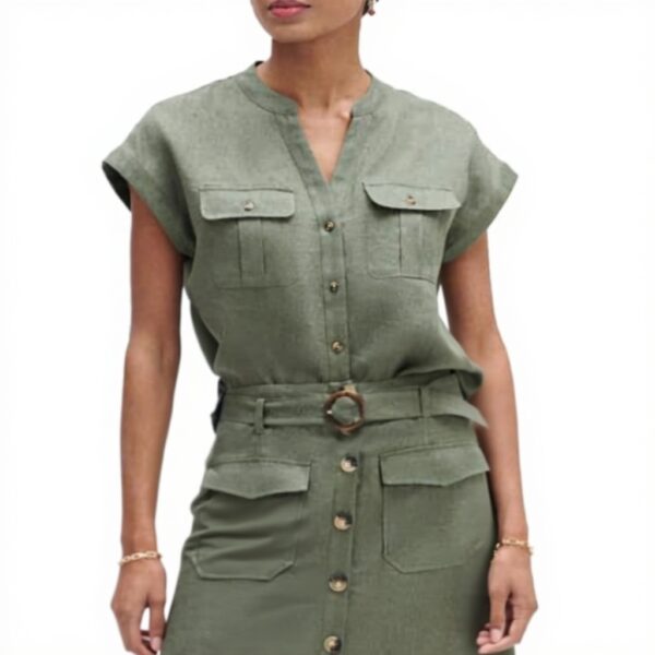 Jupe en lin mi-longue Caroll femme mode vêtements