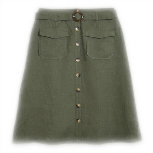 Jupe en lin mi-longue Caroll femme mode vêtements