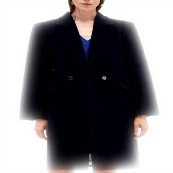 Manteau femme Caroll coupe droite évasée bleu tailles 36-46