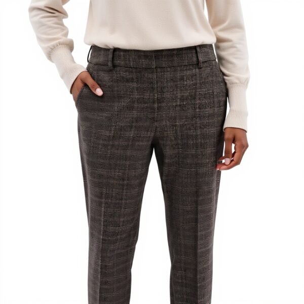 Caroll Pantalon Femme Marron Fonce Tailleur Elegant