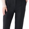 Caroll Pantalon Femme Noir Taille Haute Élégant-0