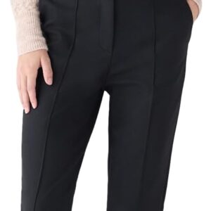 Caroll Pantalon Femme Noir Taille Haute Élégant-0