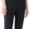 Caroll Pantalon Femme Noir Taille Haute Élégant-4