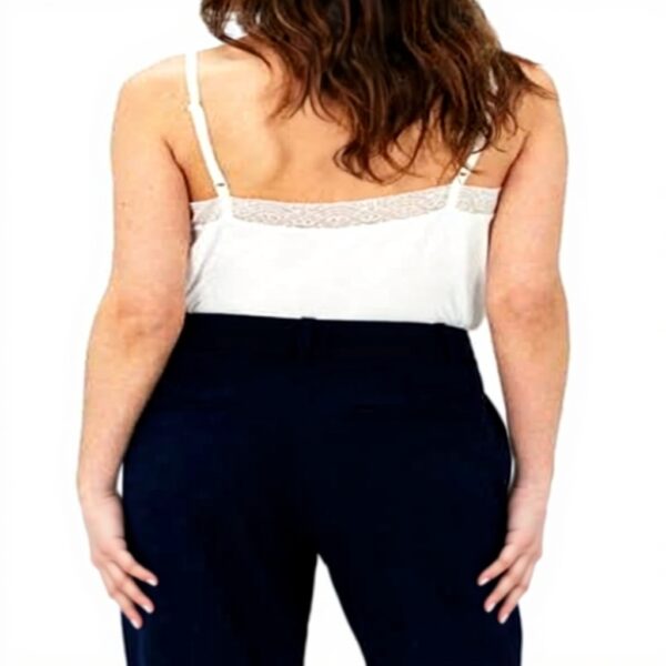 Pantalon femme CAROLL large ceinture bleu mode confort