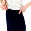 Pantalon femme CAROLL large ceinture bleu mode confort