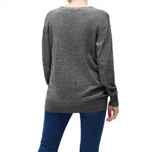 Pull femme CAROLL Col V laine gris fonce mode