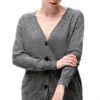 Pull femme CAROLL Col V laine gris fonce mode