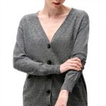 Pull femme CAROLL Col V laine gris fonce mode