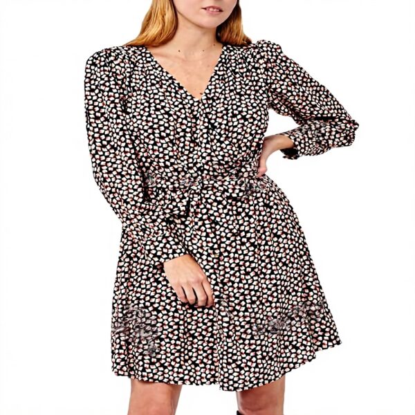 Robe Caroll Courte Manches Longues Evasée Patineuse Noir