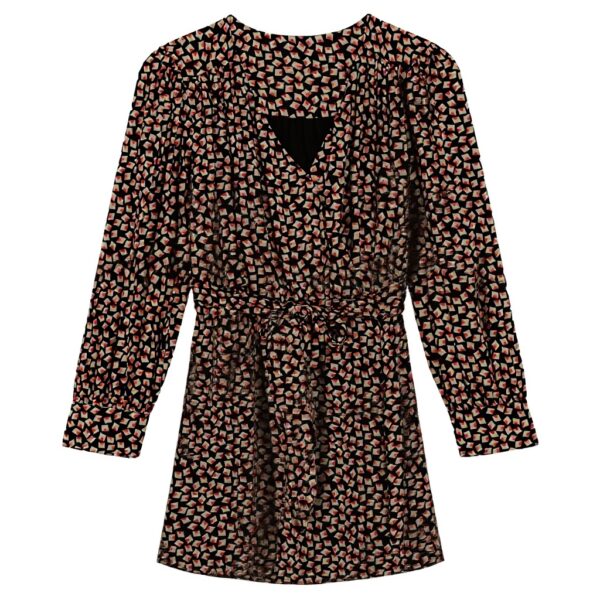 Robe Caroll Courte Manches Longues Evasée Patineuse Noir