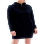 Robe Caroll manches longues pull marine casual femme