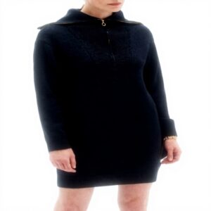 Robe Caroll manches longues pull marine casual femme