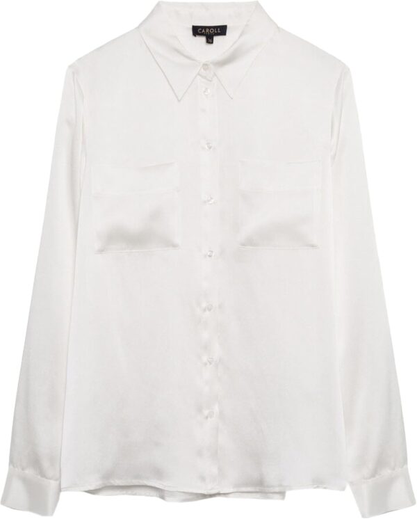 Chemisier en soie Caroll Femme Blouse Beige Taille 38-2