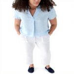 Chemisier femme Caroll lin ample col tunisien SK067-KATB