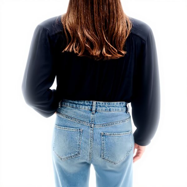 T-shirt col V Caroll coupe droite femme chic marine