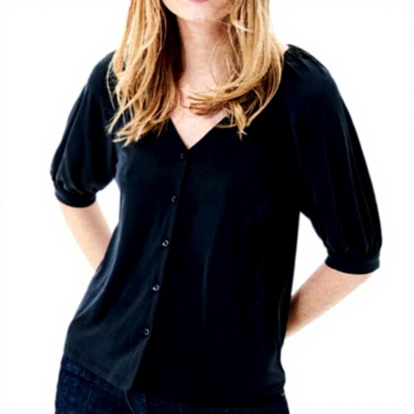 T-shirt fluide manches 34 Caroll femme noir rose