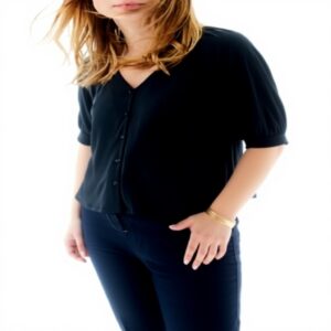 T-shirt fluide manches 34 Caroll femme noir rose