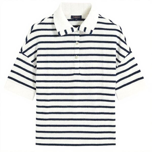 T-shirt marinière Caroll col polo femme élégant