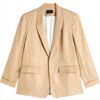 Caroll Blazer Femme Veste Beige Tailleur Élégant