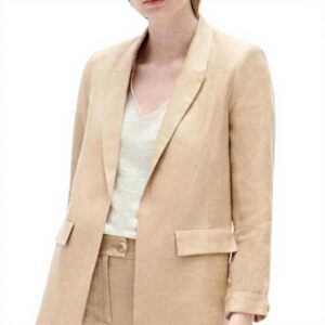 Caroll Blazer Femme Veste Beige Tailleur Élégant