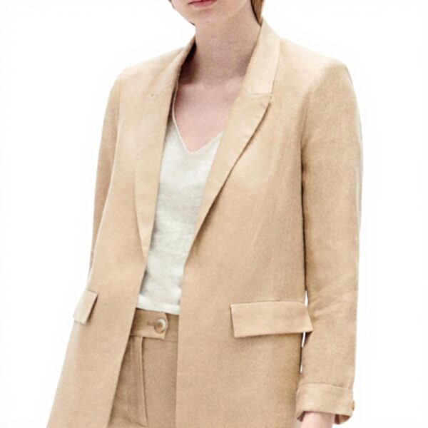 Caroll Blazer Femme Veste Beige Tailleur Élégant