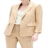 Caroll Blazer Femme Veste Beige Tailleur Élégant