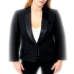 Veste de tailleur Caroll coupe droite noir élégant femme