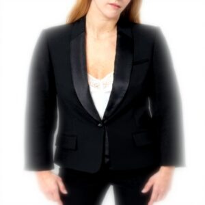 Veste de tailleur Caroll coupe droite noir élégant femme