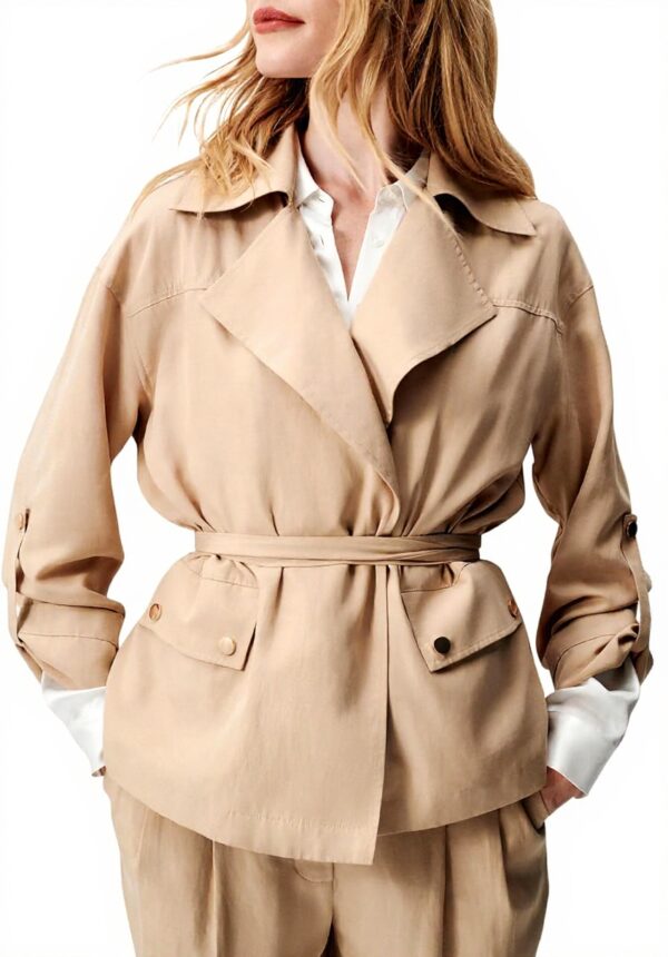 Caroll Blazer Femme - Tailleur Élégant en Biscuit