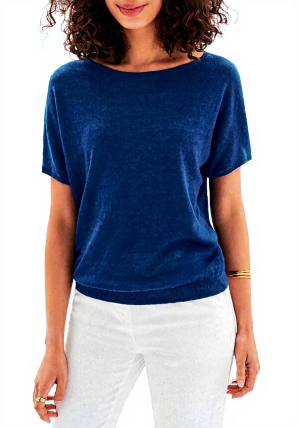 Pull femme Caroll léger coupe droite manches courtes