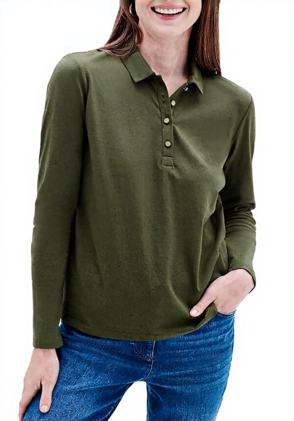 T-shirt col polo Caroll 100% coton femme mode