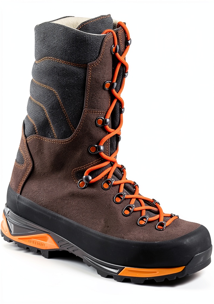 Bottes Diotto en cuir marron sur un sentier de montagne