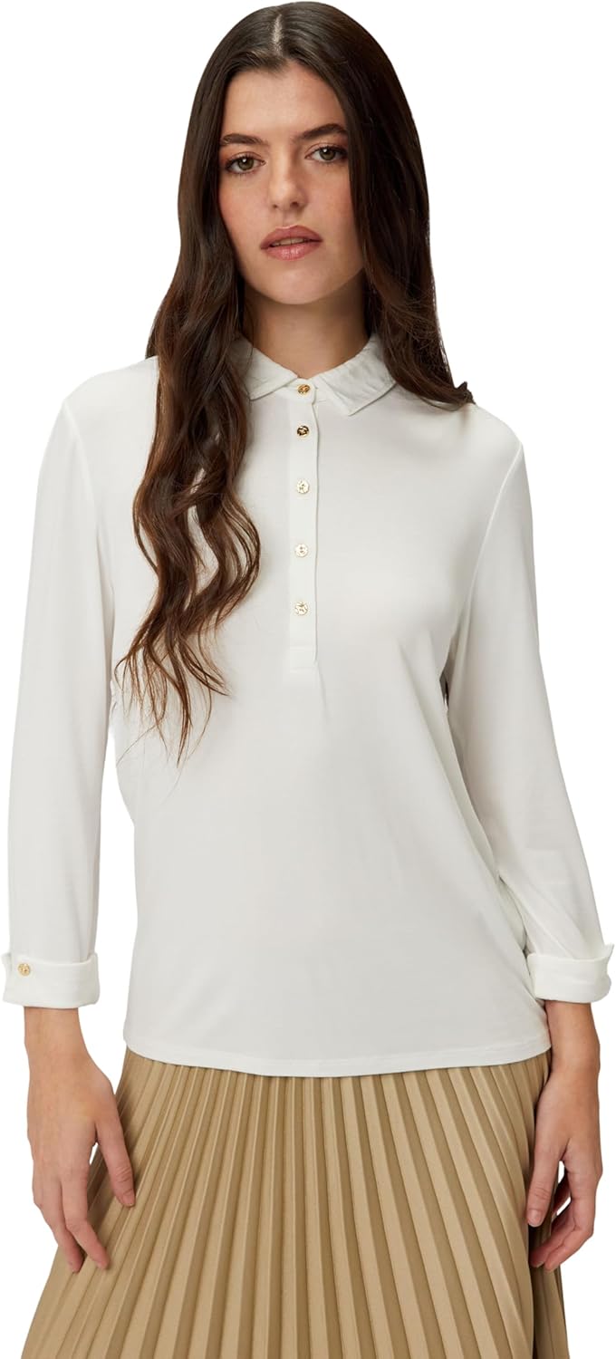 Pavo Monitor Arm installed on a wooden desk with monitor adjusted to eye level