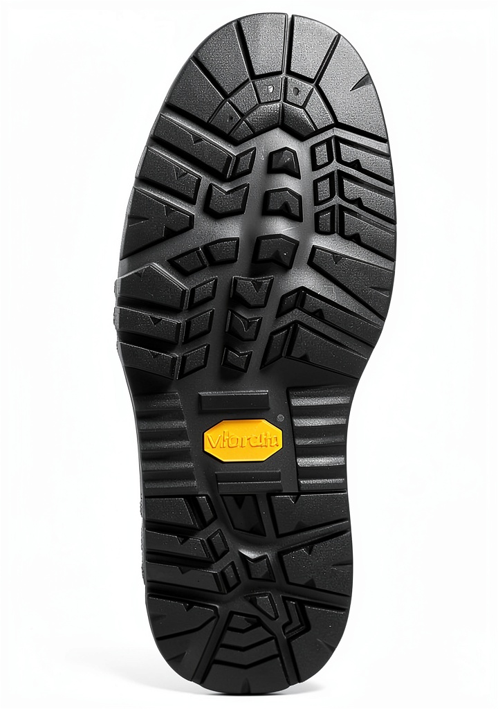 Installing Semelle Vibram de remplacement réparation chaussures caoutchouc on a wooden workbench