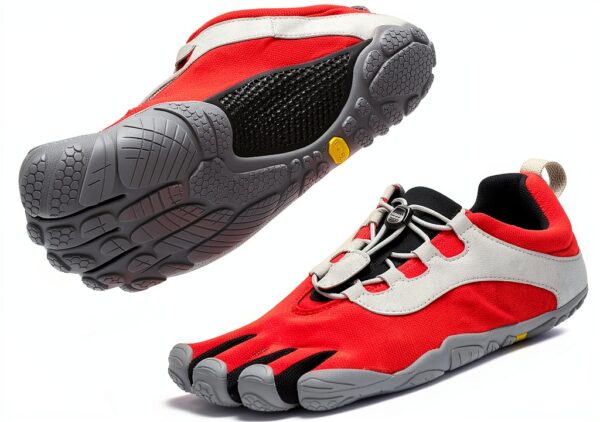 FiveFingers V-Run Vibram Chaussures sport à doigts Rouge Noir Gris-6