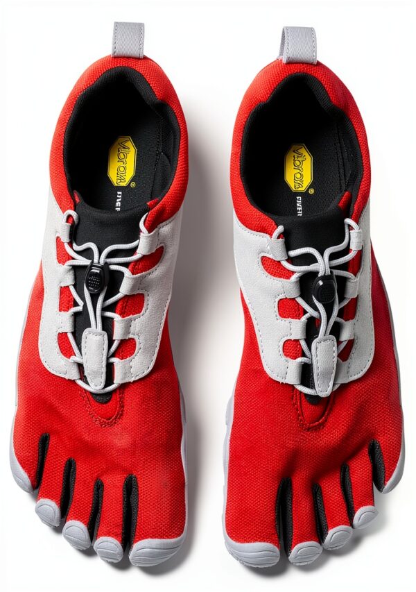 FiveFingers V-Run Vibram Chaussures sport à doigts Rouge Noir Gris-4